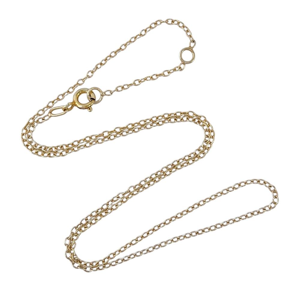 Vintage Gold-Tone Sterling Silver 925 Cable Chain Necklace 16"-17"